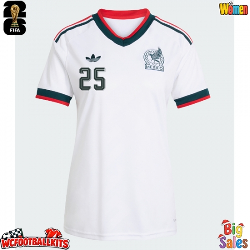 Mexico Roberto Alvarado #25 Replica Away Stadium Shirt for Women World Cup 2026 Short Sleeve